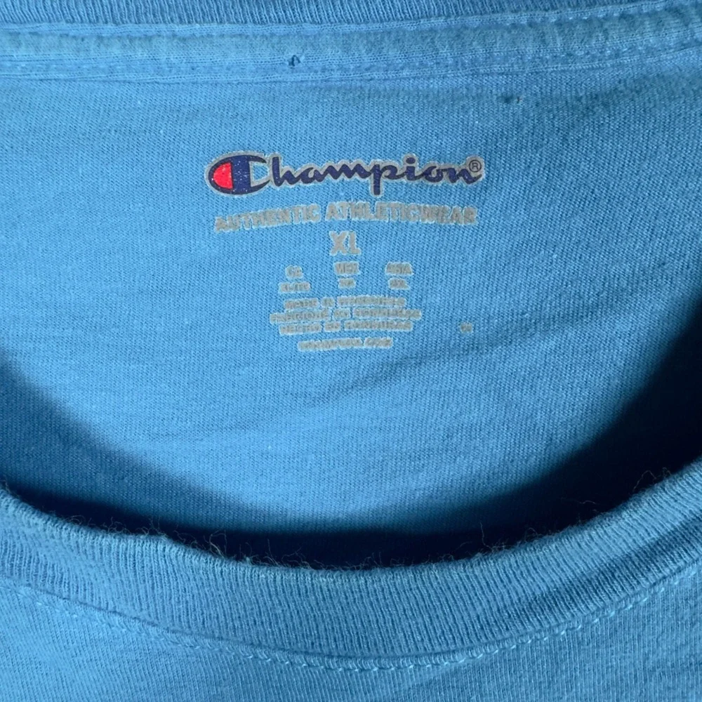 Champion Mens Blue Crew Neck Short Sleeve T Shirt Authentic Athletic Apparel XL‎ - Picture 2 of 5